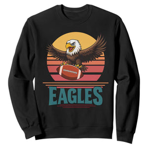 Funny Eagle Football Fan Sweatshirt Retro Vintage Style TS12 Black Print Your Wear