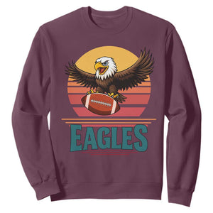 Funny Eagle Football Fan Sweatshirt Retro Vintage Style TS12 Maroon Print Your Wear