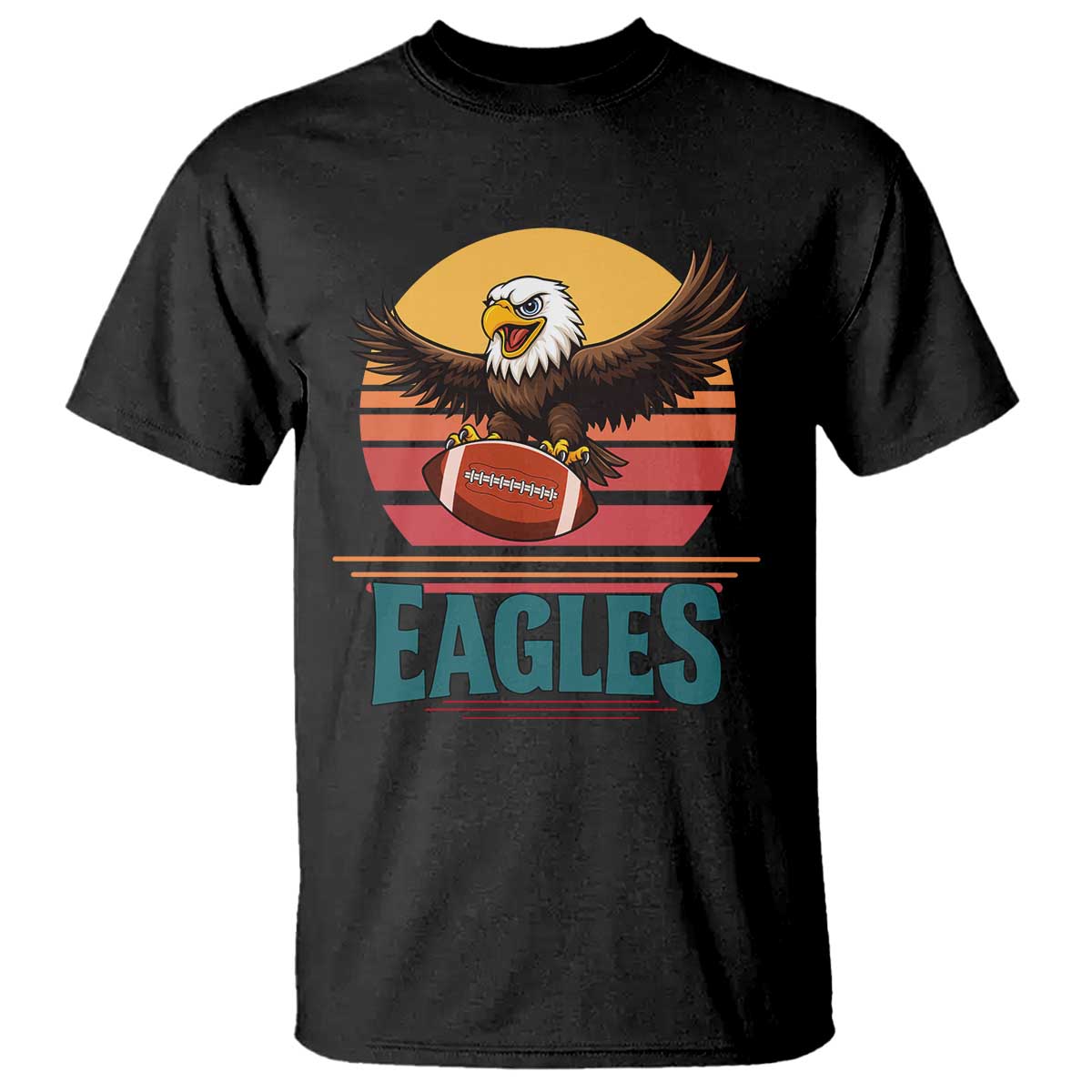Funny Eagle Football Fan T Shirt Retro Vintage Style TS12 Black Print Your Wear