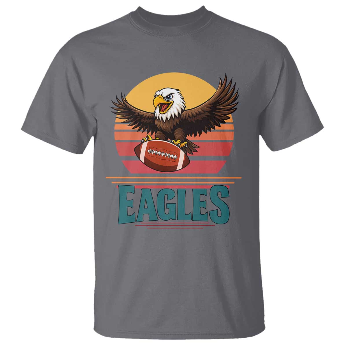 Funny Eagle Football Fan T Shirt Retro Vintage Style TS12 Charcoal Print Your Wear