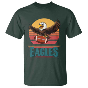 Funny Eagle Football Fan T Shirt Retro Vintage Style TS12 Dark Forest Green Print Your Wear