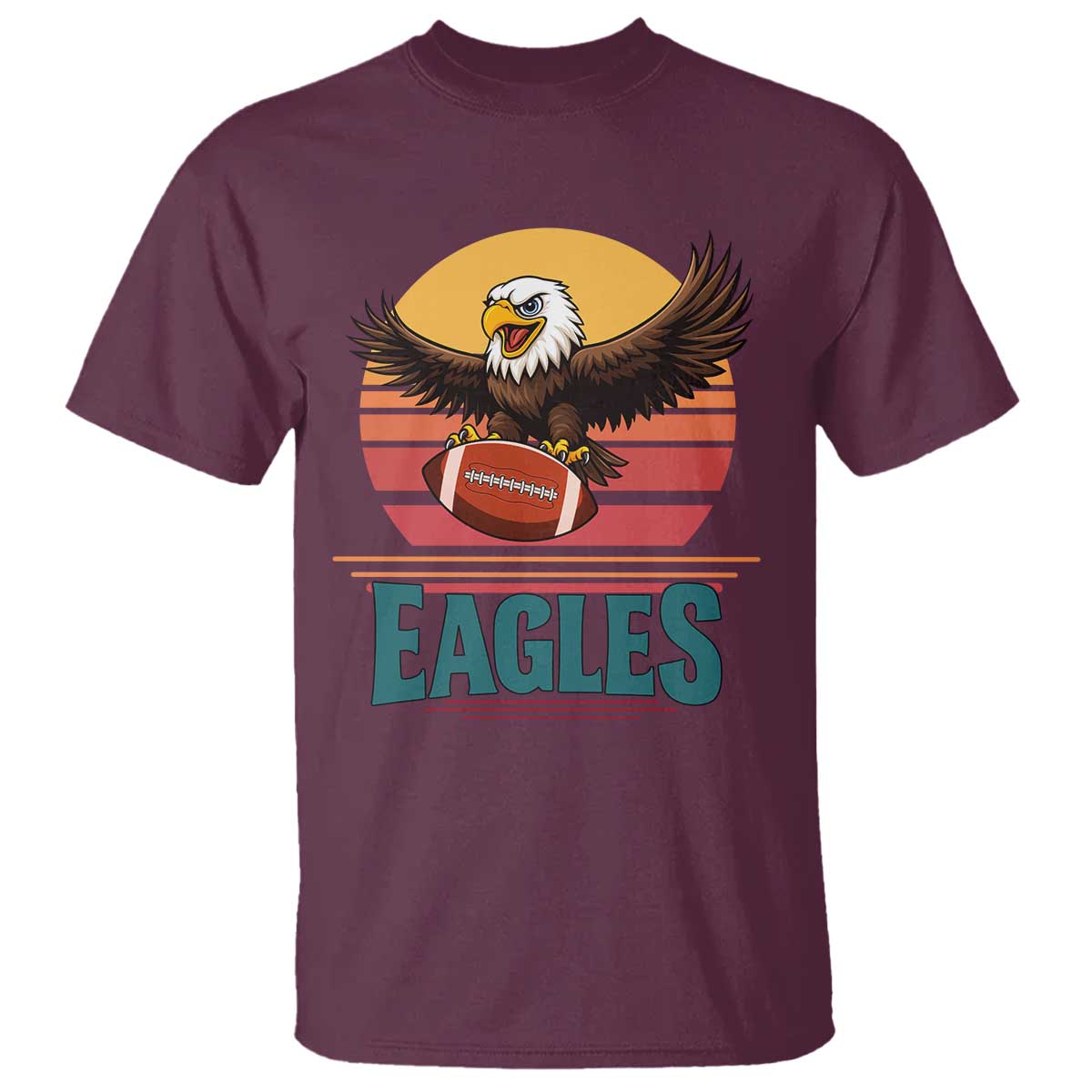 Funny Eagle Football Fan T Shirt Retro Vintage Style TS12 Maroon Print Your Wear