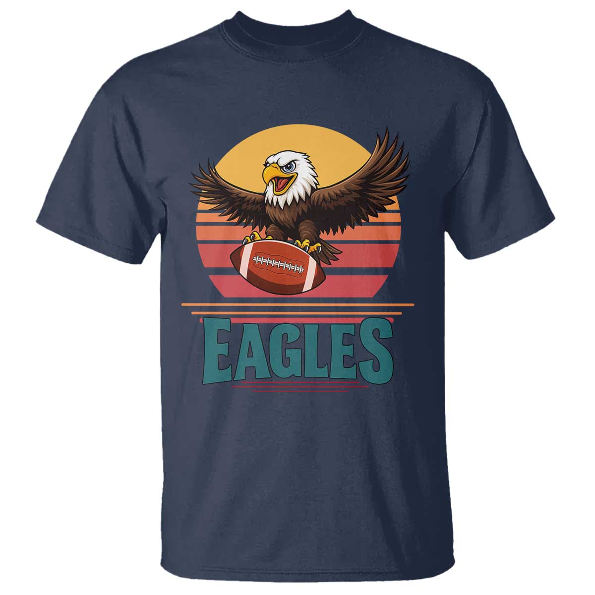 Funny Eagle Football Fan T Shirt Retro Vintage Style TS12 Navy Print Your Wear