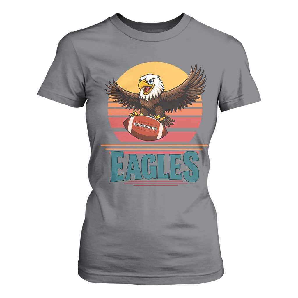 Funny Eagle Football Fan T Shirt For Women Retro Vintage Style TS12 Charcoal Print Your Wear