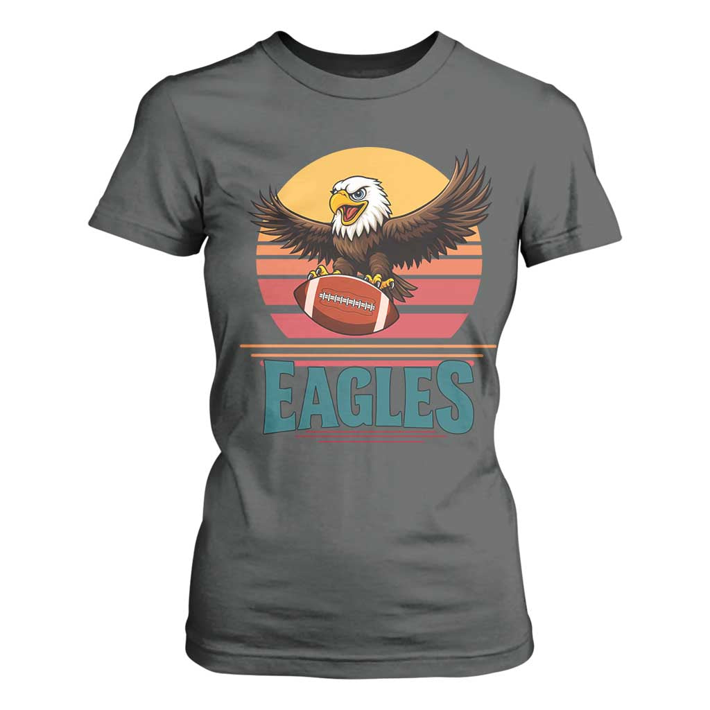 Funny Eagle Football Fan T Shirt For Women Retro Vintage Style TS12 Dark Heather Print Your Wear