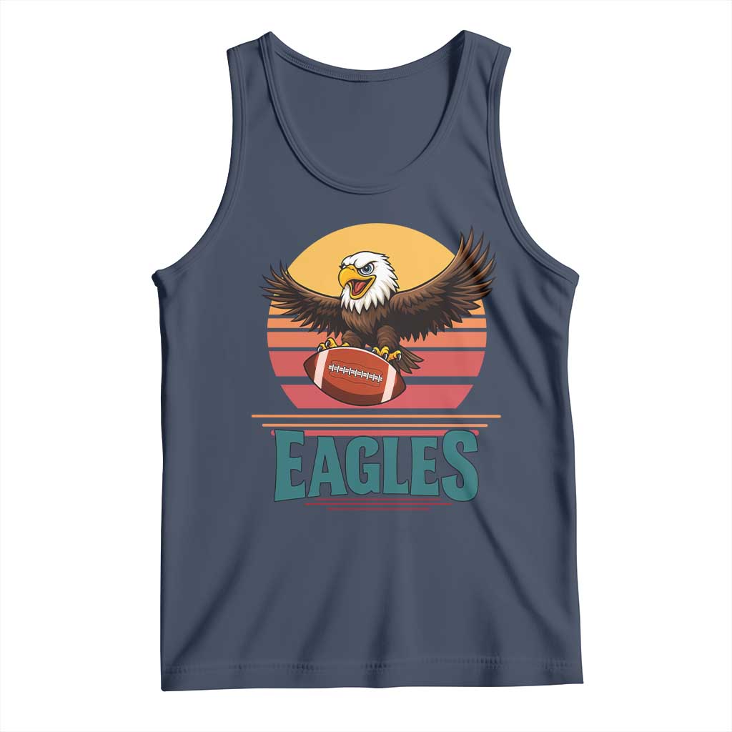 Funny Eagle Football Fan Tank Top Retro Vintage Style TS12 Navy Print Your Wear