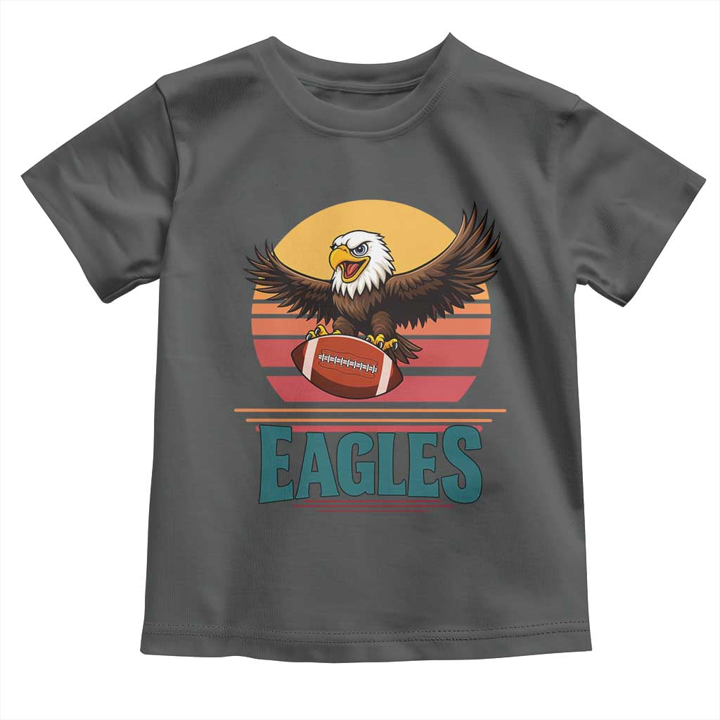 Funny Eagle Football Fan Toddler T Shirt Retro Vintage Style TS12 Dark Heather Print Your Wear
