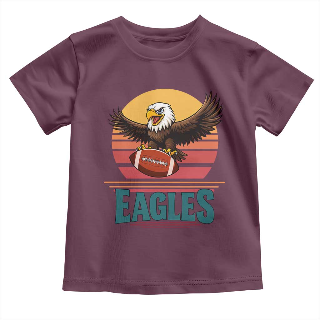 Funny Eagle Football Fan Toddler T Shirt Retro Vintage Style TS12 Maroon Print Your Wear