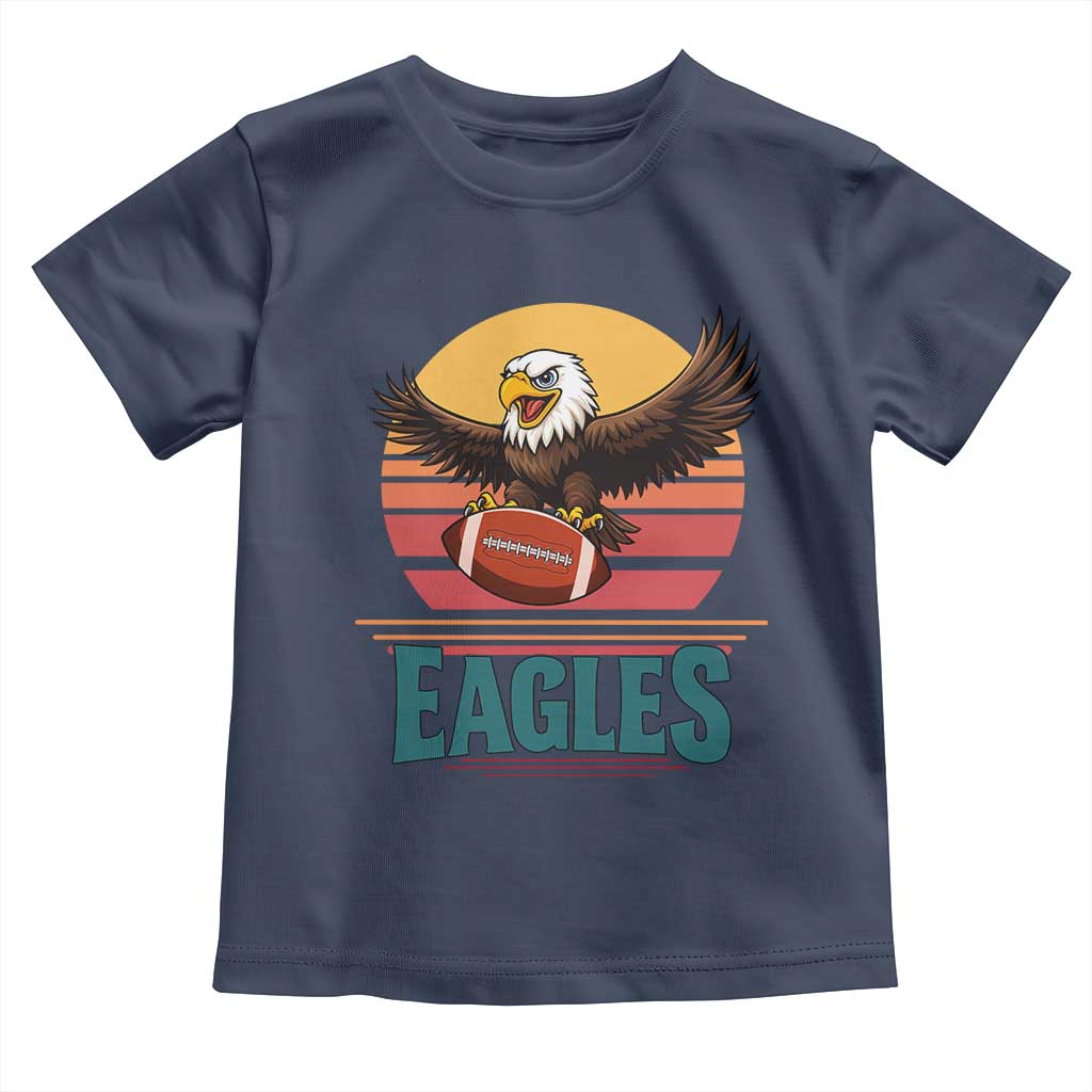 Funny Eagle Football Fan Toddler T Shirt Retro Vintage Style TS12 Navy Print Your Wear