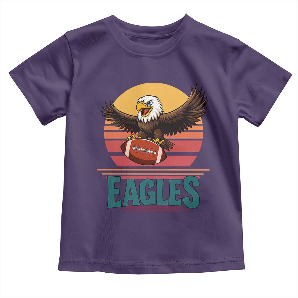 Funny Eagle Football Fan Toddler T Shirt Retro Vintage Style TS12 Purple Print Your Wear