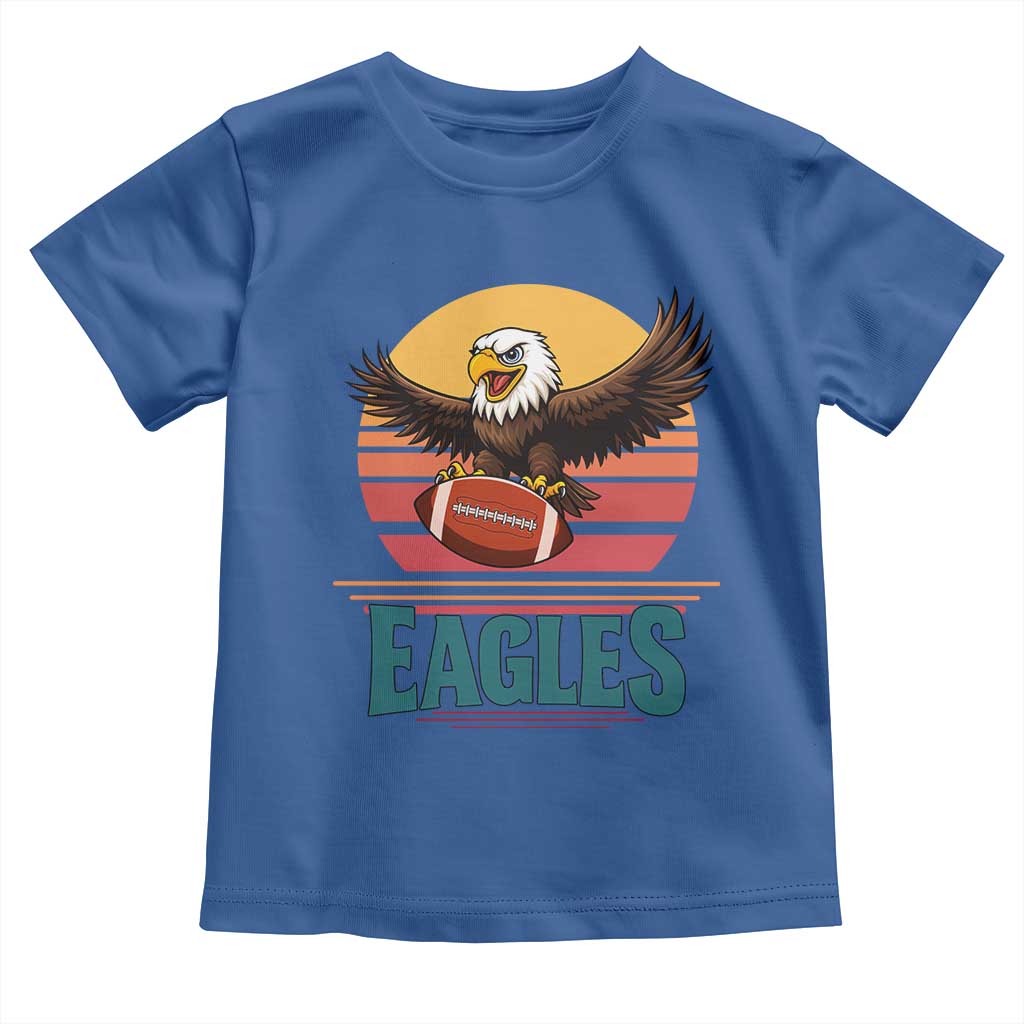 Funny Eagle Football Fan Toddler T Shirt Retro Vintage Style TS12 Royal Blue Print Your Wear