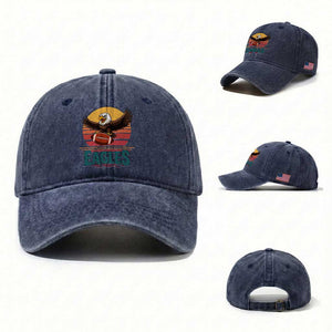 Funny EFF Retro Vintage Style Football Lover Gift Washed Cotton Baseball Cap TS12 Washed Cap Universal Fit Navy Print Your Wear