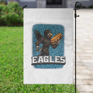 Funny Eagle With Cheesesteak Garden Flag Football Glitter Print TS12 Print Your Wear
