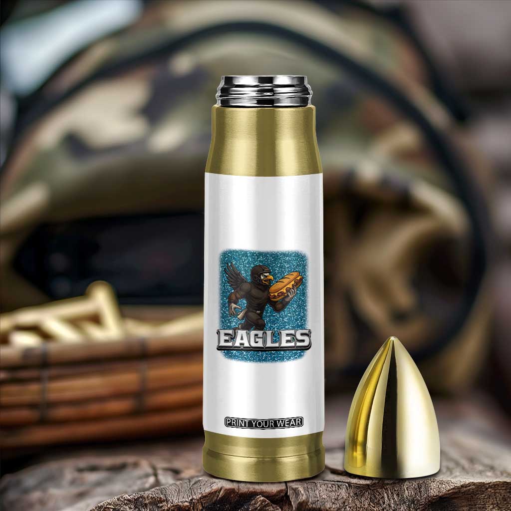 Funny Eagle With Cheesesteak Bullet Tumbler Football Glitter Print TS12 Print Your Wear