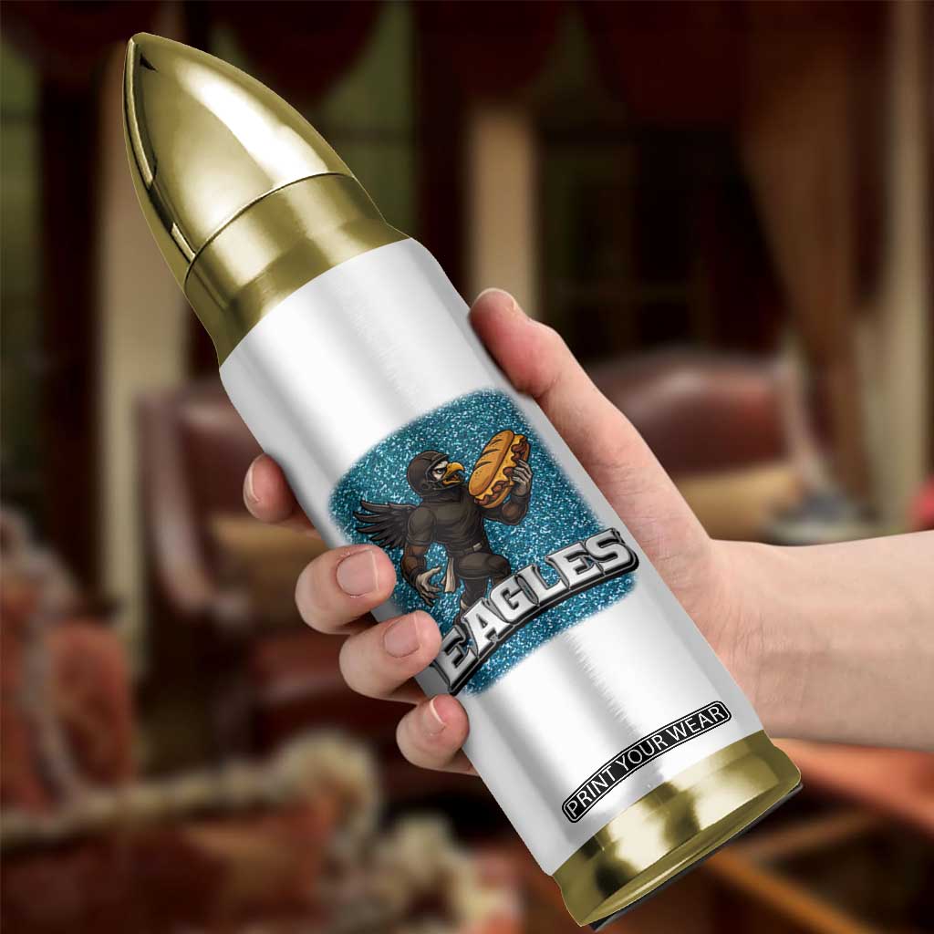 Funny Eagle With Cheesesteak Bullet Tumbler Football Glitter Print TS12 Print Your Wear