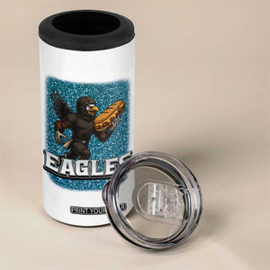 Funny Eagle With Cheesesteak 4 in 1 Can Cooler Tumbler Football Glitter Print TS12 Print Your Wear