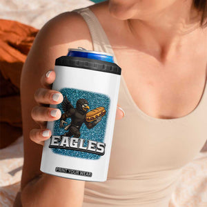 Funny Eagle With Cheesesteak 4 in 1 Can Cooler Tumbler Football Glitter Print TS12 Print Your Wear