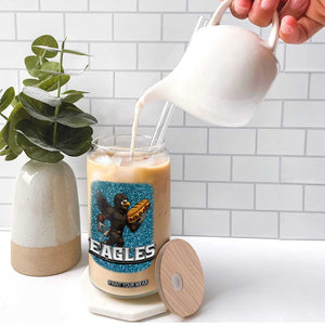 Funny Eagle With Cheesesteak Glass Can Football Glitter Print TS12 Print Your Wear