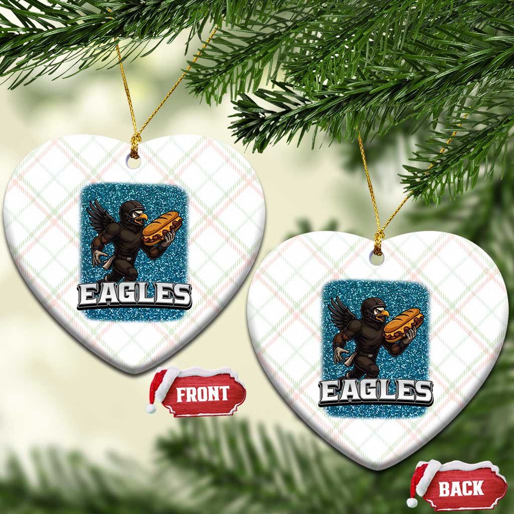 Funny Eagle With Cheesesteak Ceramic Ornament Football Glitter Print TS12 Print Your Wear
