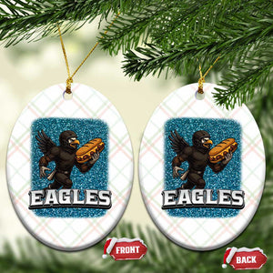 Funny Eagle With Cheesesteak Ceramic Ornament Football Glitter Print TS12 Print Your Wear