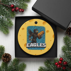 Funny Eagle With Cheesesteak Ceramic Ornament Football Glitter Print TS12 1pc Yellow Cheese Print Your Wear