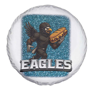 Funny Eagle With Cheesesteak Spare Tire Cover Football Glitter Print TS12 Print Your Wear