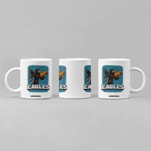 Funny Eagle With Cheesesteak Coffee Mug Football Glitter Print TS12 Print Your Wear