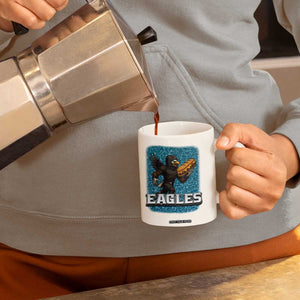 Funny Eagle With Cheesesteak Coffee Mug Football Glitter Print TS12 Print Your Wear