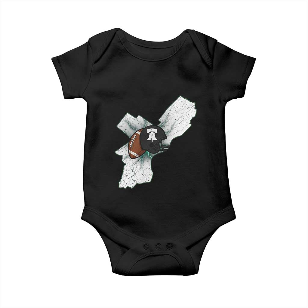 Philadelphia Liberty Bell Football Helmet Lightning Gift Baby Onesie TS12 Black Print Your Wear