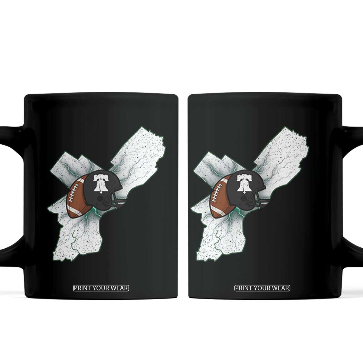 Philadelphia Liberty Bell Football Helmet Lightning Gift Coffee Mug TS12 Black Print Your Wear