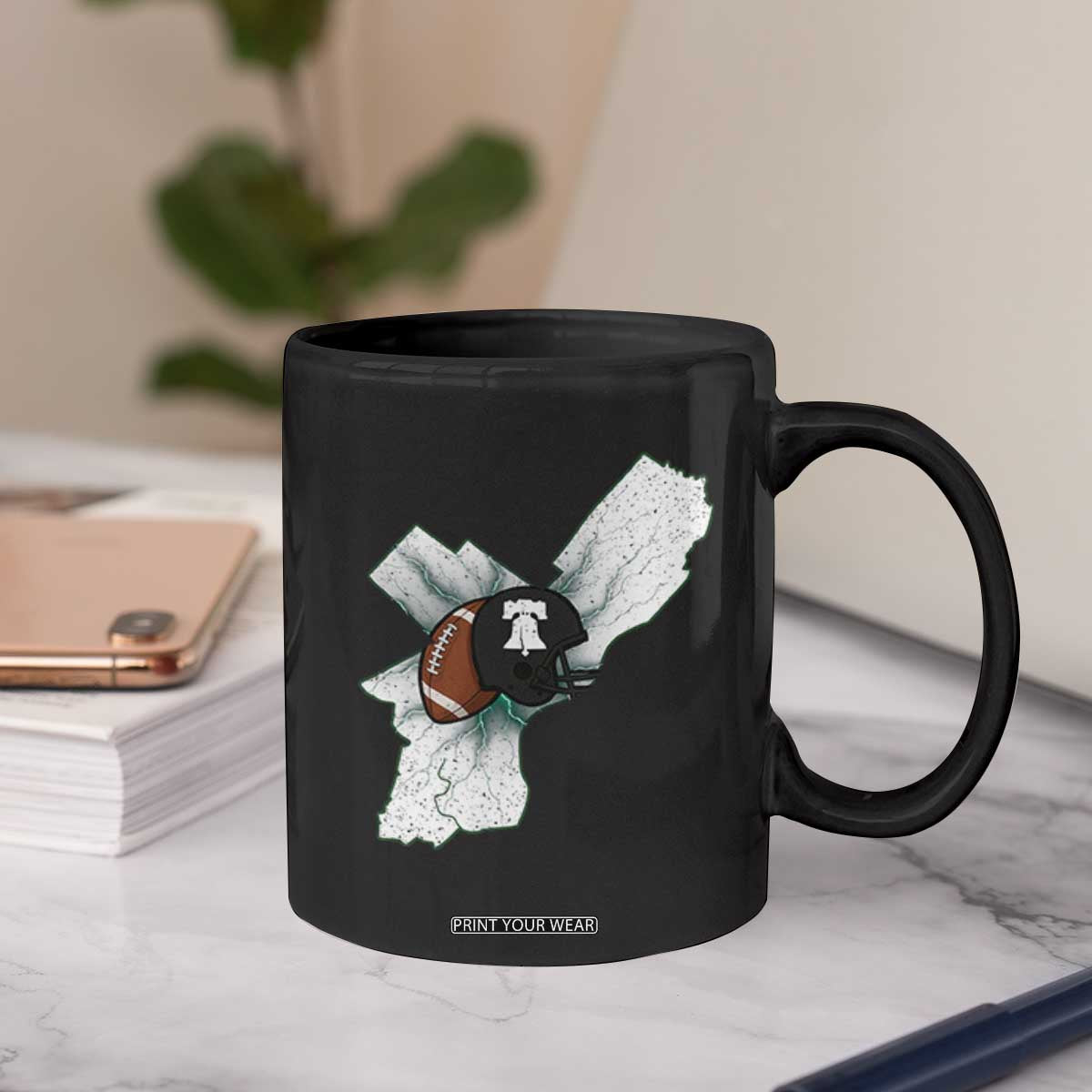 Philadelphia Liberty Bell Football Helmet Lightning Gift Coffee Mug TS12 Print Your Wear