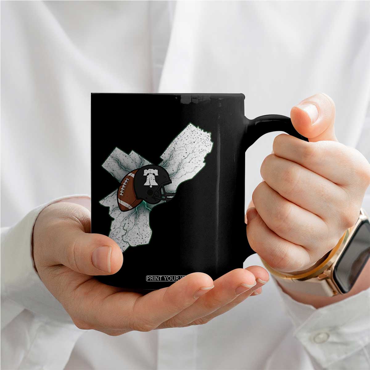 Philadelphia Liberty Bell Football Helmet Lightning Gift Coffee Mug TS12 Print Your Wear