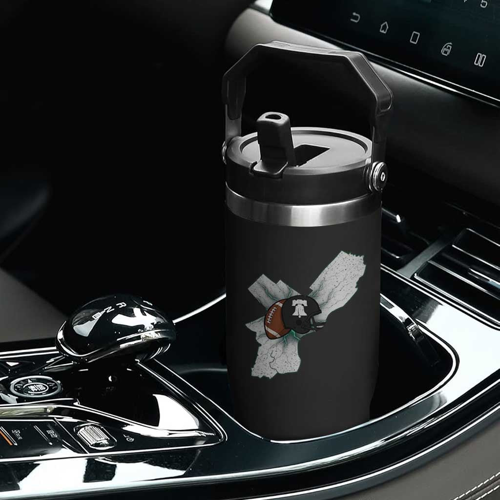 Philadelphia Liberty Bell Football Helmet Lightning Gift Flip Straw Tumbler TS12 Print Your Wear