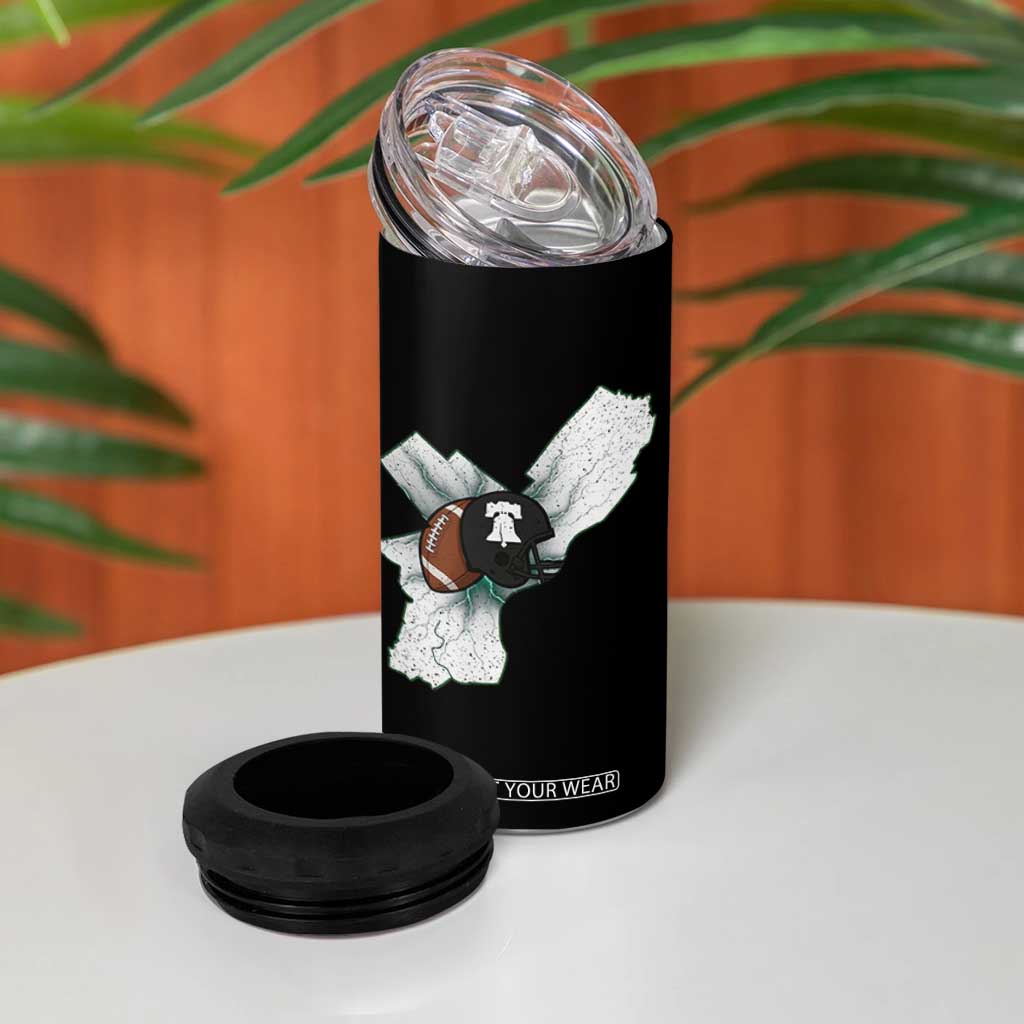 Philadelphia Liberty Bell Football Helmet Lightning Gift 4 in 1 Can Cooler Tumbler TS12 Print Your Wear