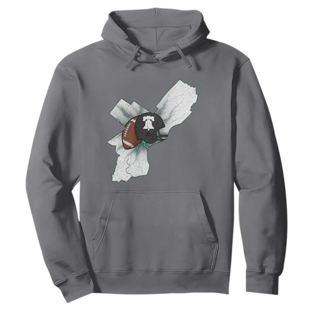Philadelphia Liberty Bell Football Helmet Lightning Gift Hoodie TS12 Charcoal Print Your Wear