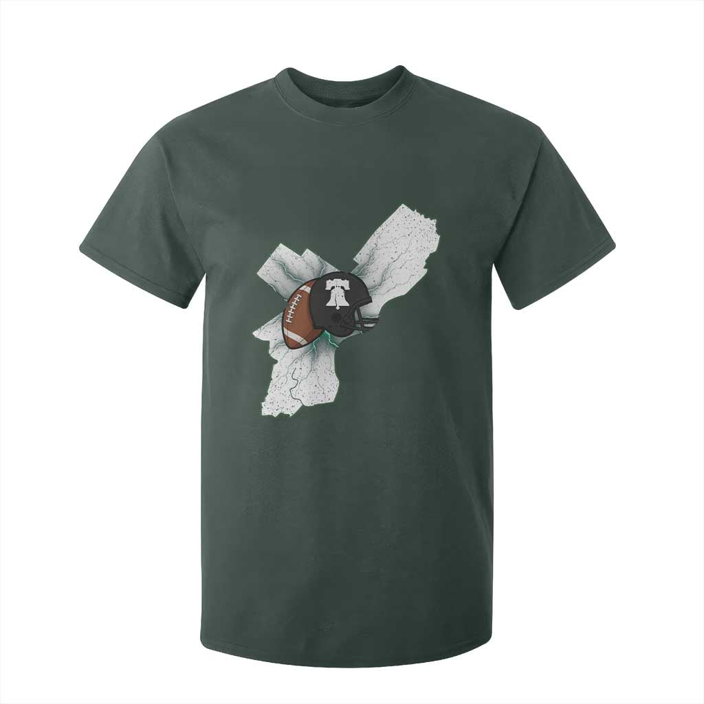 Philadelphia Liberty Bell Football Helmet Lightning Gift T Shirt For Kid TS12 Dark Forest Green Print Your Wear