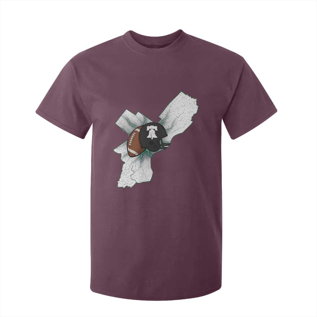 Philadelphia Liberty Bell Football Helmet Lightning Gift T Shirt For Kid TS12 Maroon Print Your Wear