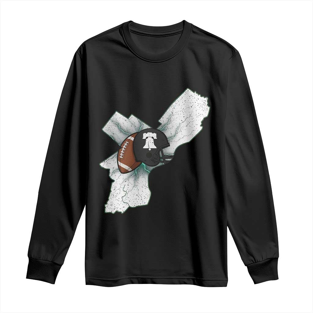 Philadelphia Liberty Bell Football Helmet Lightning Gift Long Sleeve Shirt TS12 Black Print Your Wear