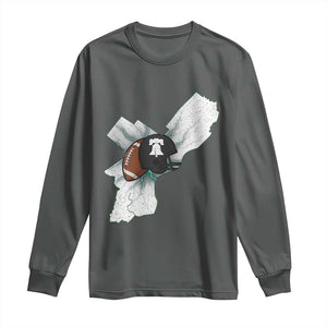Philadelphia Liberty Bell Football Helmet Lightning Gift Long Sleeve Shirt TS12 Dark Heather Print Your Wear