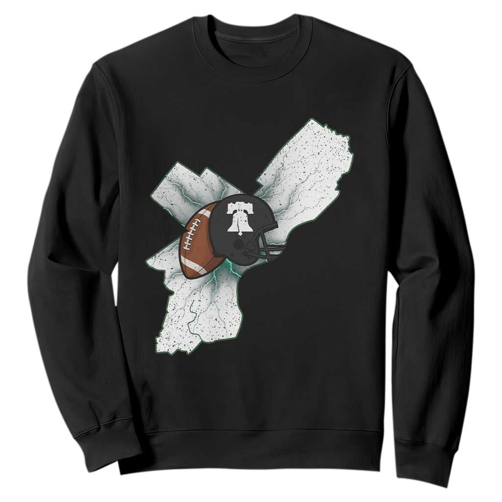 Philadelphia Liberty Bell Football Helmet Lightning Gift Sweatshirt TS12 Black Print Your Wear