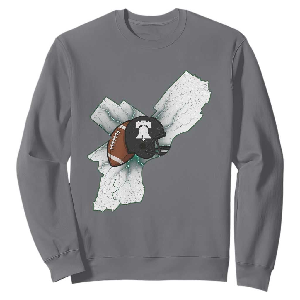 Philadelphia Liberty Bell Football Helmet Lightning Gift Sweatshirt TS12 Charcoal Print Your Wear