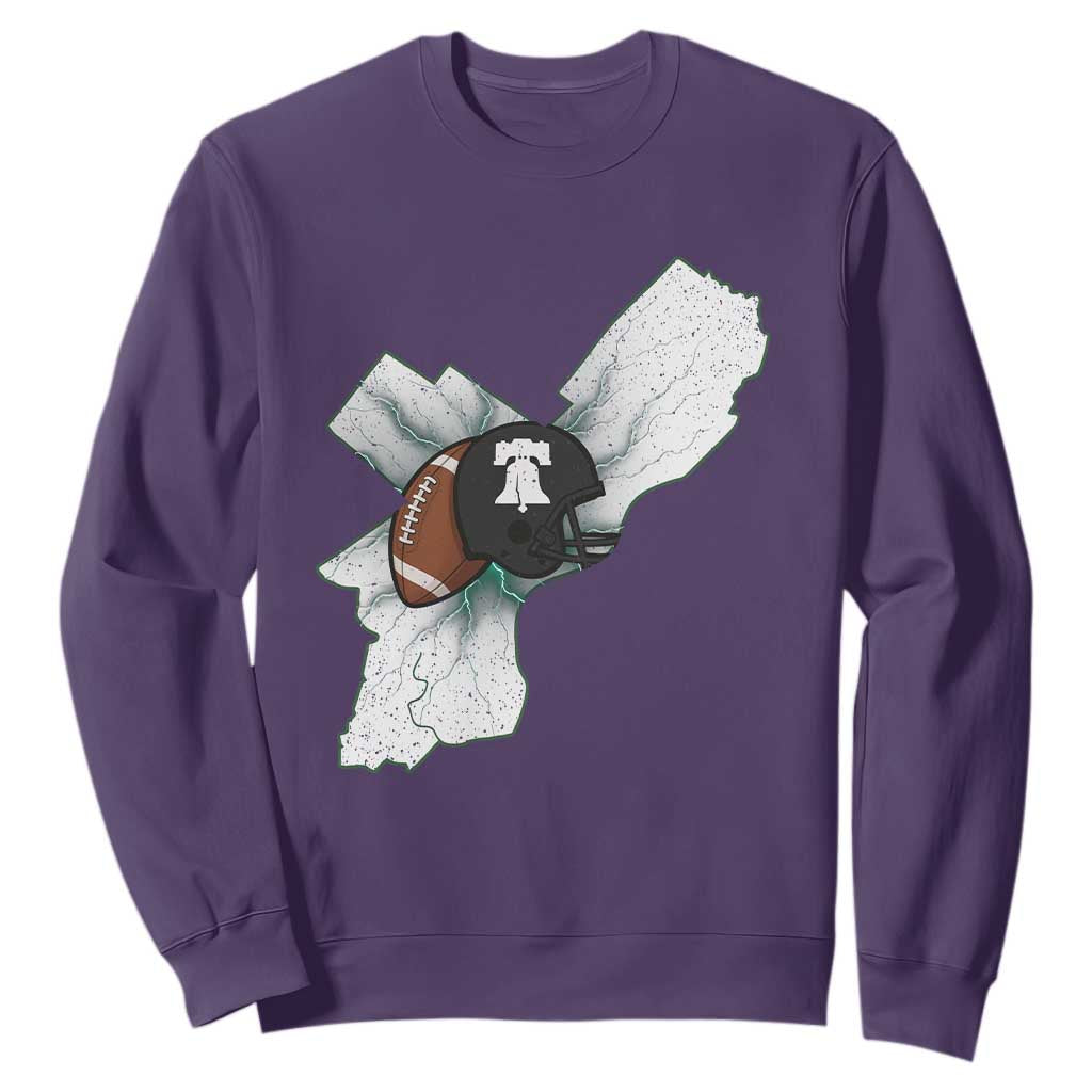 Philadelphia Liberty Bell Football Helmet Lightning Gift Sweatshirt TS12 Purple Print Your Wear