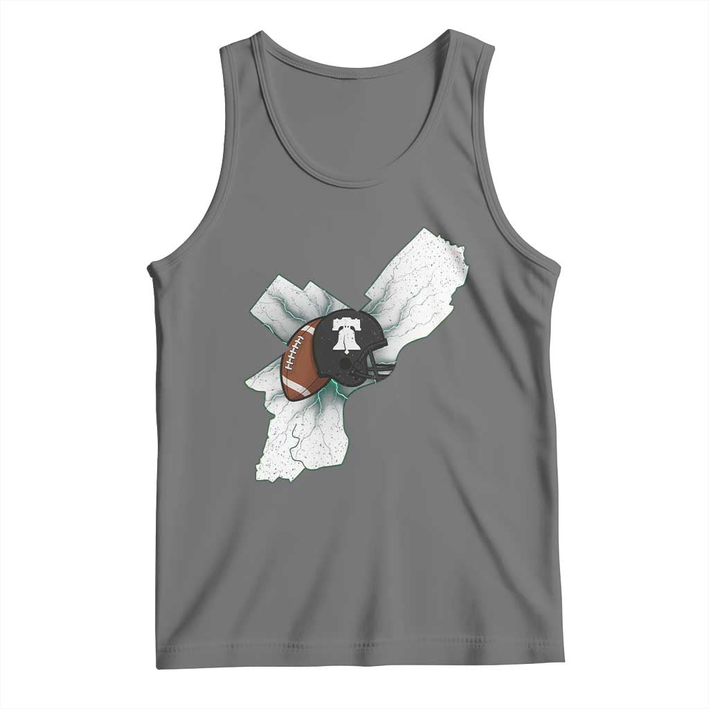 Philadelphia Liberty Bell Football Helmet Lightning Gift Tank Top TS12 Black Heather Print Your Wear