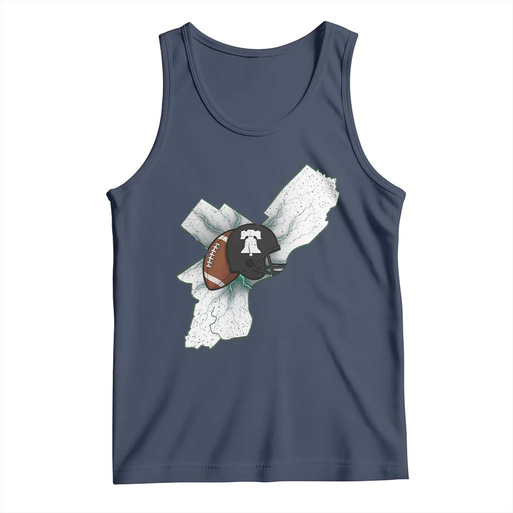 Philadelphia Liberty Bell Football Helmet Lightning Gift Tank Top TS12 Navy Print Your Wear