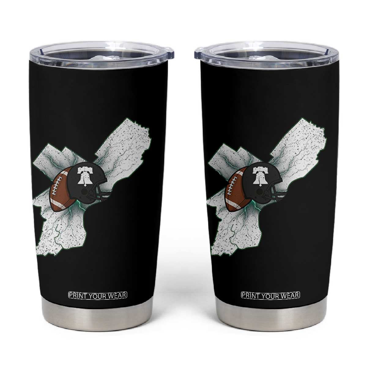 Philadelphia Liberty Bell Football Helmet Lightning Gift Tumbler Cup TS12 Black Print Your Wear