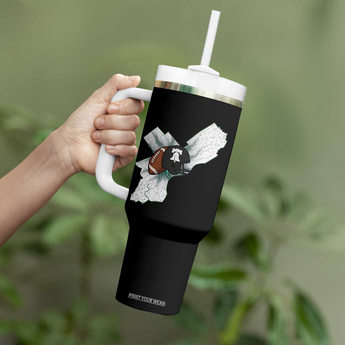 Philadelphia Liberty Bell Football Helmet Lightning Gift Tumbler With Handle TS12 Print Your Wear