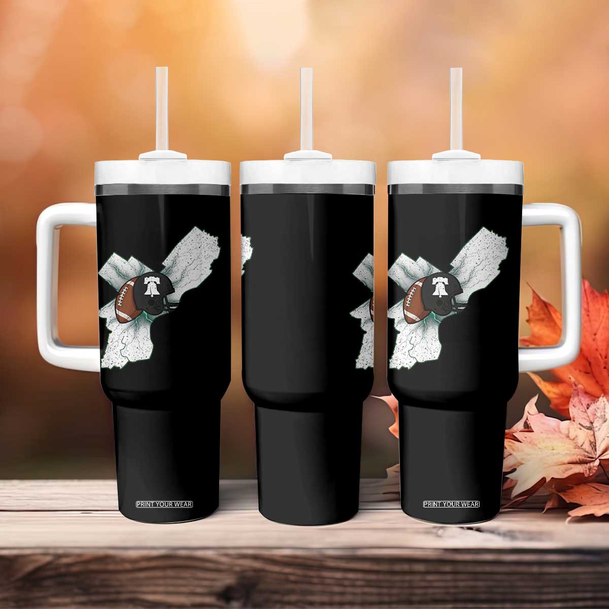 Philadelphia Liberty Bell Football Helmet Lightning Gift Tumbler With Handle TS12 Print Your Wear