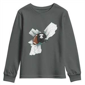 Philadelphia Liberty Bell Football Helmet Lightning Gift Youth Sweatshirt TS12 Dark Heather Print Your Wear