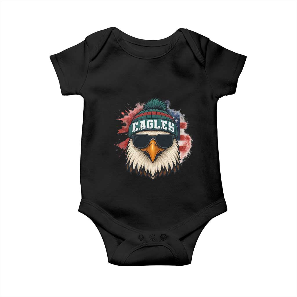 Patriotic Eagle Football Baby Onesie American Flag Pride Gift TS12 Black Print Your Wear