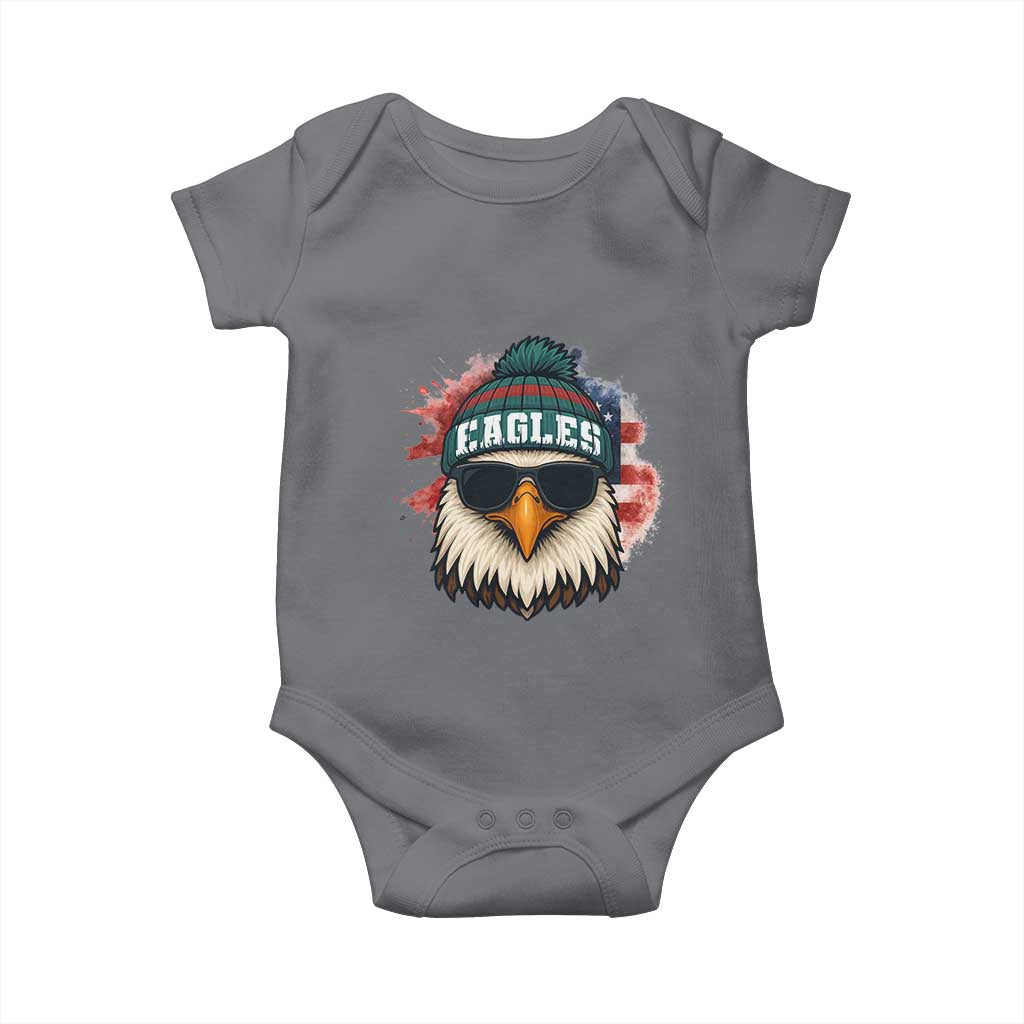 Patriotic Eagle Football Baby Onesie American Flag Pride Gift TS12 Charcoal Print Your Wear